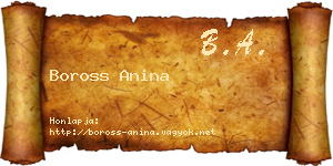 Boross Anina névjegykártya